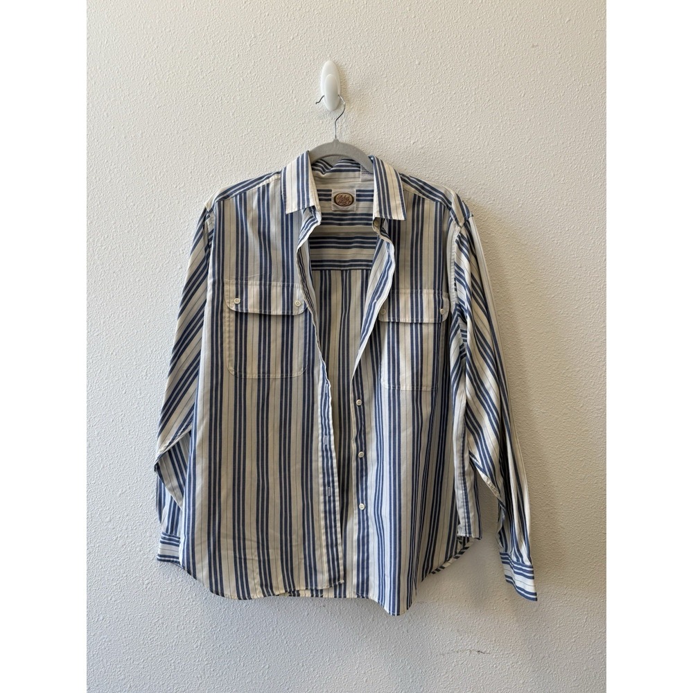 Vintage Picket And Post Striped Button Down Blouse Shirt 38